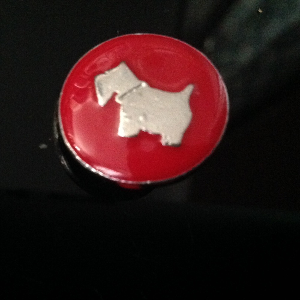 SNAP button red dog for snap jewelry NEW